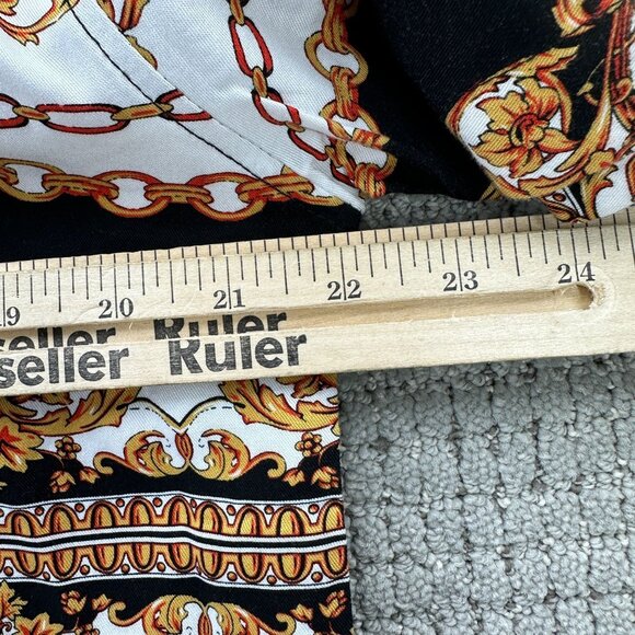 Casa Moda Couture Woven Camp Shirt Mens Size M Black White Button Down - Picture 4 of 11